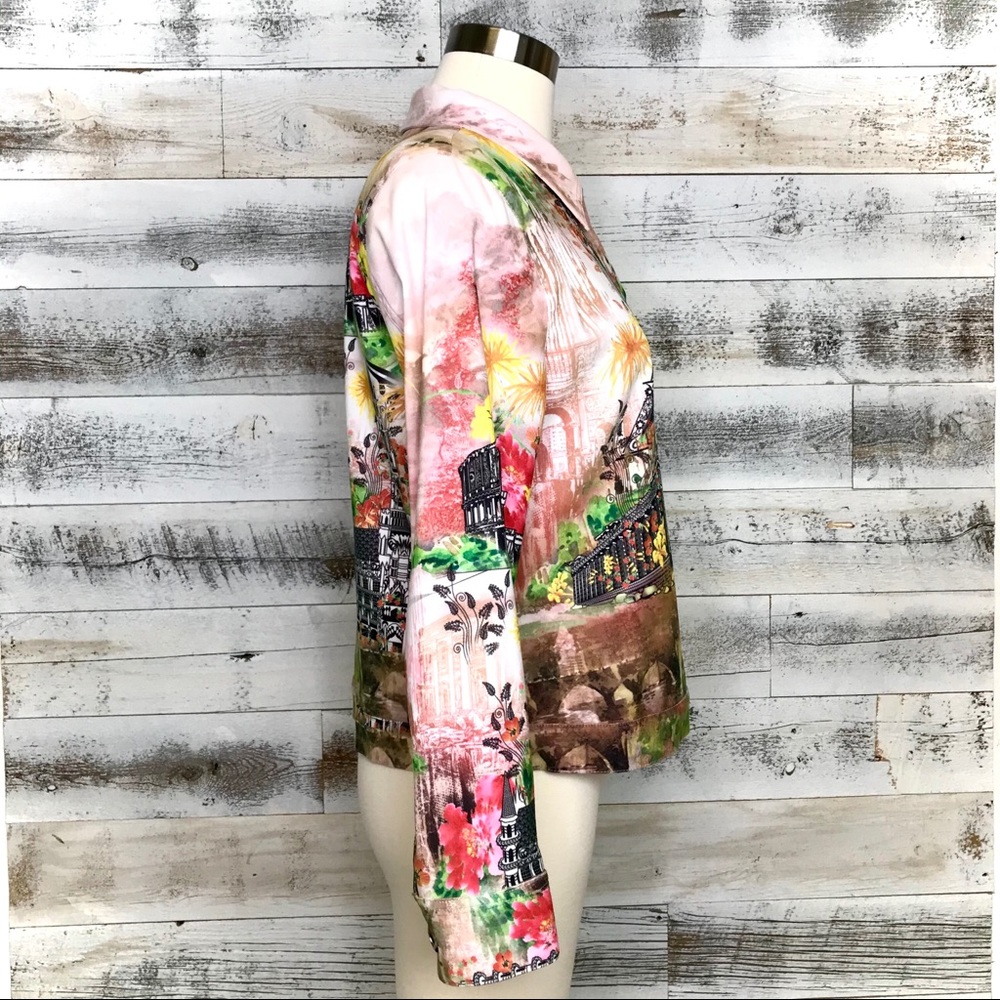 Impulse California Pink Green Stretch Jacket Top - Picture 5 of 11